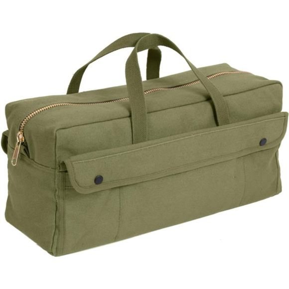 Rothco Canvas Jumbo Tool Bag with Brass Zipper, Olive Drab - Picture 3 of 4